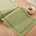 Rustic Burlap Table Runner, Sage Green Table Runners 72 inches Long | Double by Aoztio