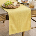 Q&J Fabric Co. Linen-Textured Table Runner 1 Pack 13x84 Inch Gold | Polyester by QJFabricCO