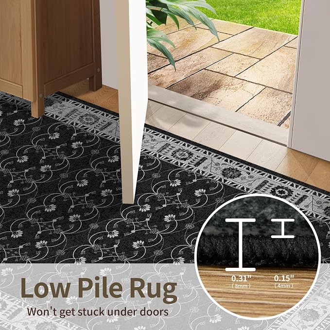 Rugxara 6x9 Washable Area Rug for Living Room, Neutral Vintage Large Boho Rugs - Image 6