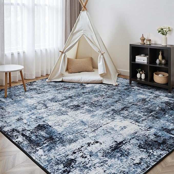 Rugflix 7x9 Area Rugs for Living Room, Washable Large Rug Stain-Resistant Low - Image 8