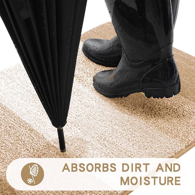 Kitinjoy Indoor Outdoor Door Mat, 70x35 Non-Slip Absorbent Dirt Trapper - Image 2