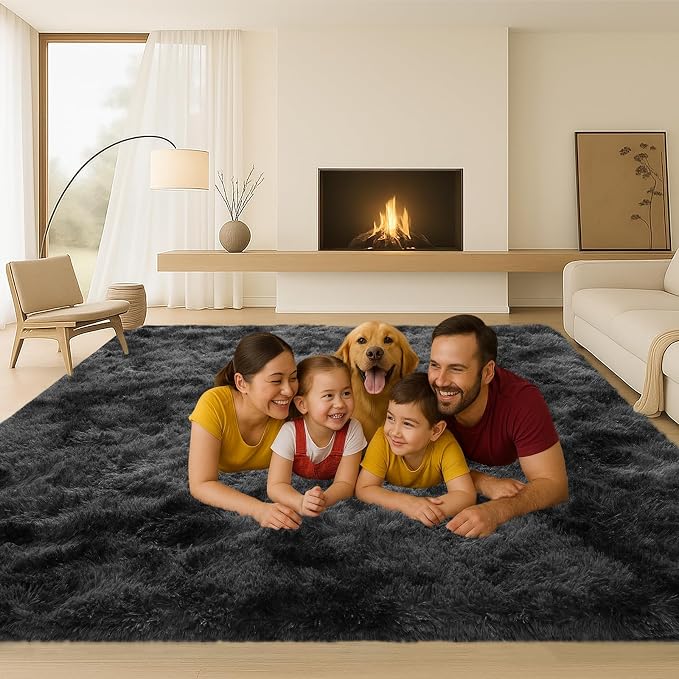 8x10 Area Rugs Living Room, Large Plush Fluffy Bedroom Carpet, Non-Slip - Image 4