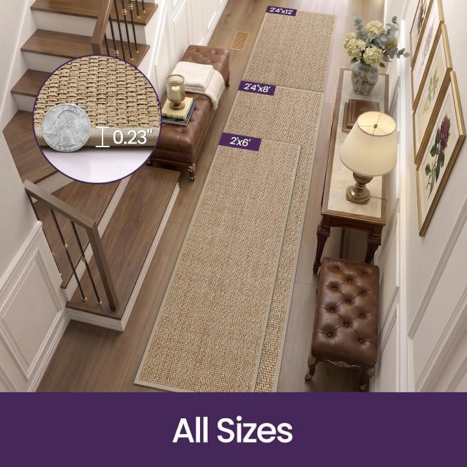 DEX Hallway Runner Rug 2'4''x8, Non Slip Rubber Backing Inside Entryway Carpet - Image 2