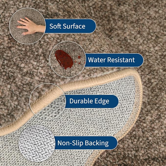 GarveeHome Scalloped Round Area Rugs, Washable Small Round Rug 3ft Non-Slip - Image 2