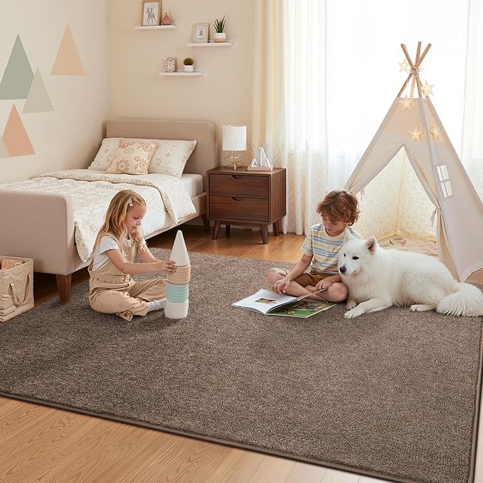 Pettop 4x6 Brown Area Rugs for Living Room Bedroom, Thickened Memory-Foam Throw - Image 6