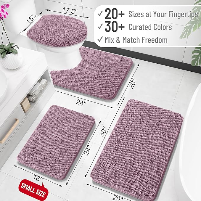 OLANLY Large Bathroom Rugs 44x32, Extra Soft Absorbent Chenille Bath Rugs - Image 2
