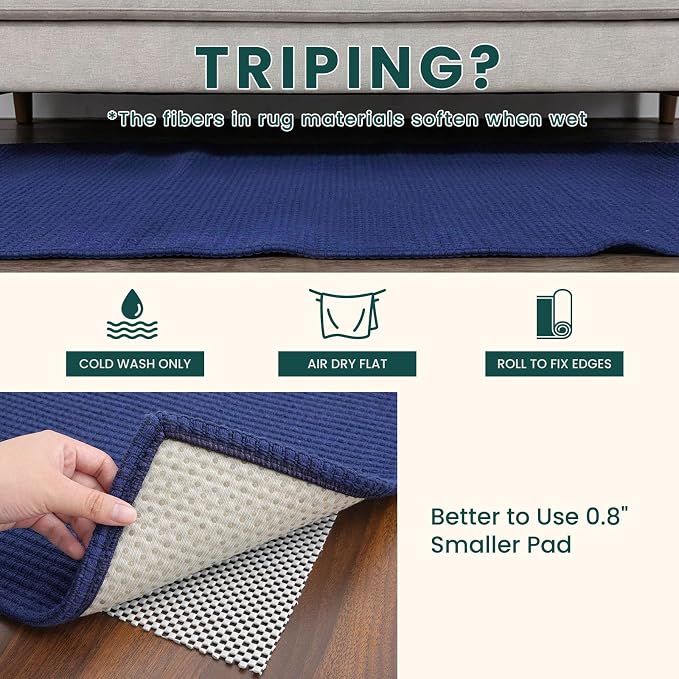 KOZYFLY Woven 3x7 Washable Kitchen Runner Rug, Non Slip Wide Runners - Image 7
