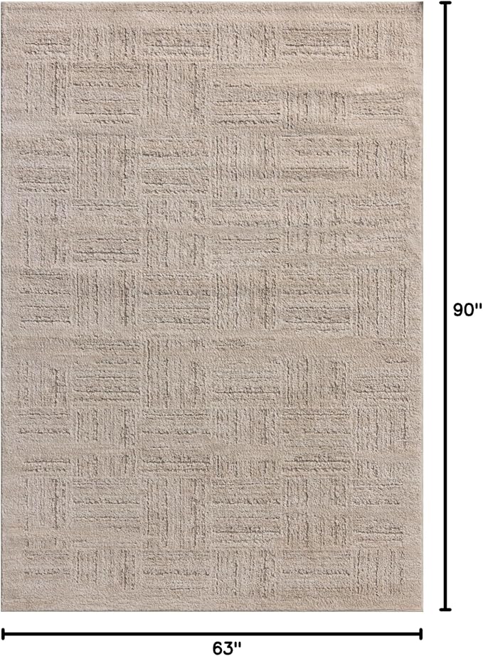 Loloi Amber Lewis Monty Collection MOT-01 Ivory/Taupe 5'-3" x 7'-6", .50" Pile - Image 2