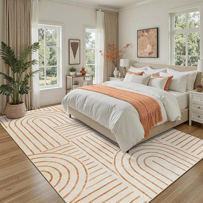 DCX Abstract Machine Washable 5x7 Rug, Soft Low Pile Non Slip Carpet, Kid & Pet - Image 3