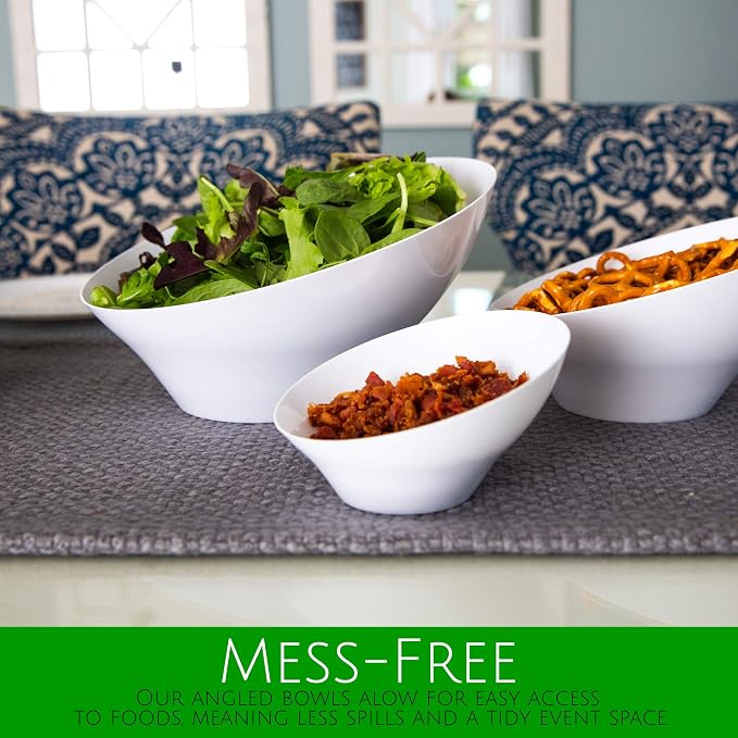 PLASTICPRO Disposable Angled Plastic Bowls Round Small Serving Bowl, Elegant - Image 8