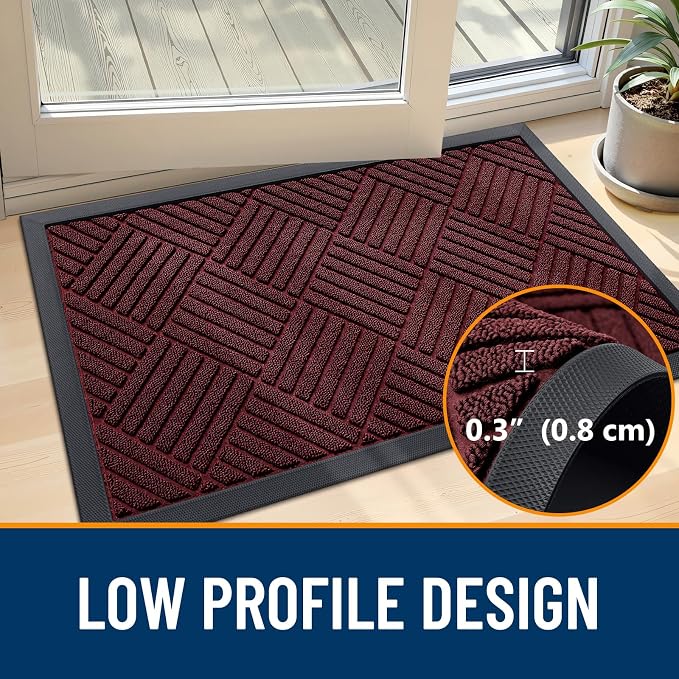 OLANLY Front Door Mat Outside Entrance 47x23, Heavy Duty Sturdy Natural Rubber - Image 4