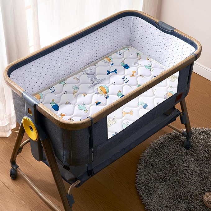 Baby Bassinet Mattress 33x 19 inches- Firm Support and Comfort Premium Foam,Noiseless and Odorless,Hypoallergenic Small Crib Mattress, Fits Moses Basket, Dual Sided with Soft Breathable Fabric