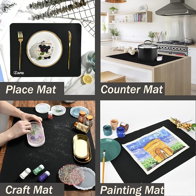 1.5MM Extra Thick Placemats Large Silicone Mat Heat Resistant Table Mat | 28" x - Image 6