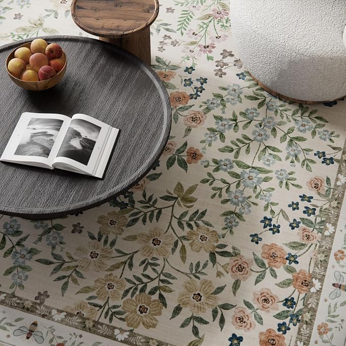 Washable Area Rug for Living Room: 9x12 Area Rugs for Bedroom Vintage Stain - Image 3