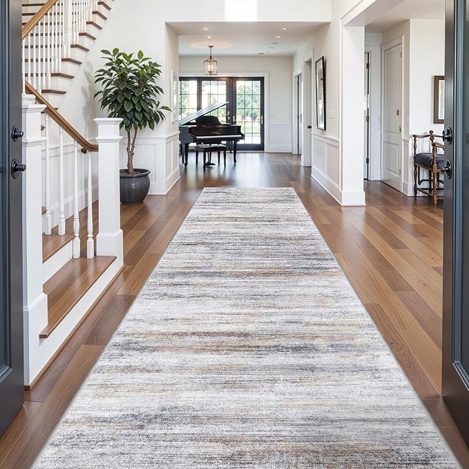 4x14 Extra Long Runner Rug: Straight Narrow Linear Hallway Carpet - Image 2