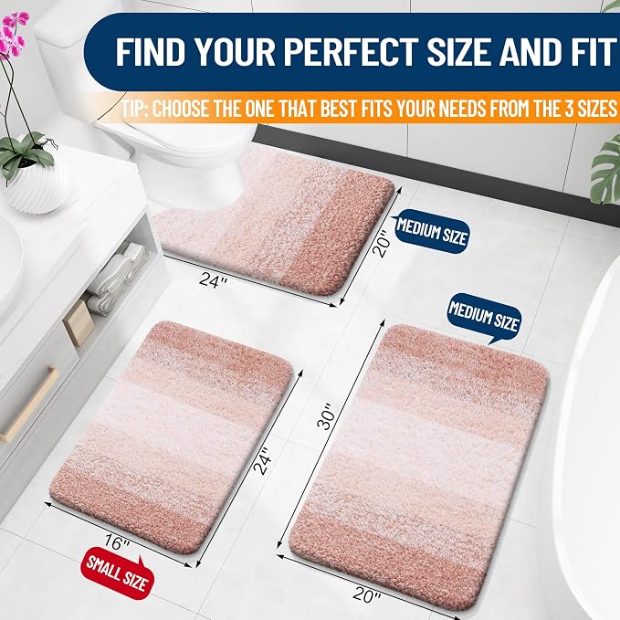OLANLY Bathroom Runner Rugs Mat 47x24, Extra Soft Absorbent Microfiber Bath Rugs - Image 2