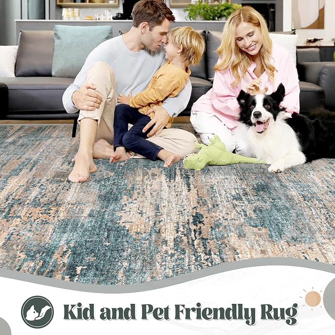 XLUEZ 10x14 Area Rugs for Living Room, Washable Modern Abstract Large Area Rug - Image 3