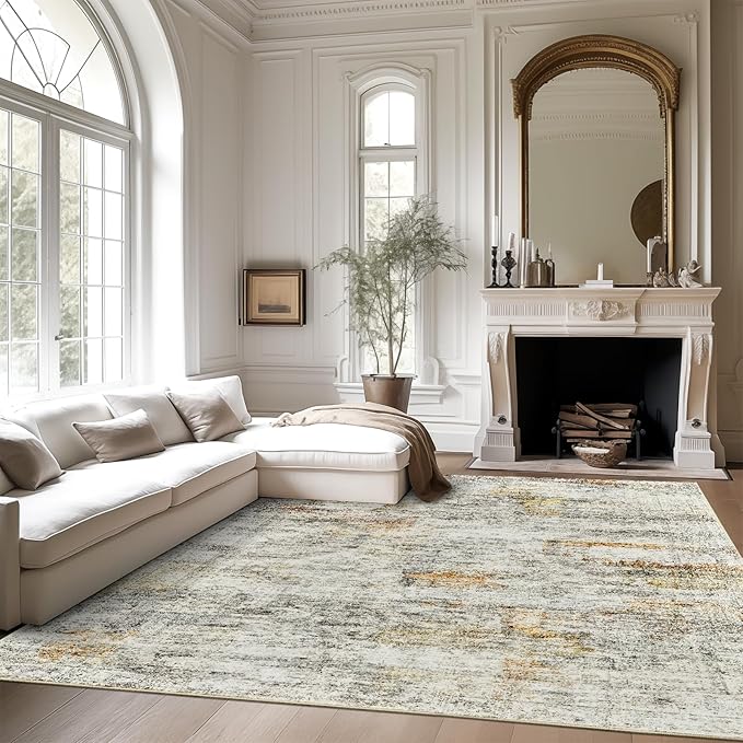 Soalmost 10x14 Area Rugs for Living Room, Non Slip Machine Washable Vintage Rugs - Image 7