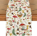 Artoid Mode Beige Modern Mushroom Table Runner, Seasonal Botanic Farmhouse by ArtoidMode
