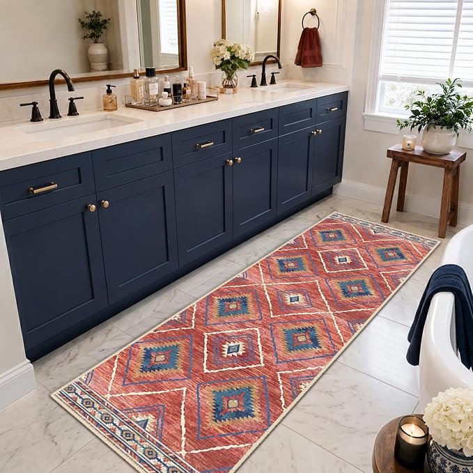 BESTSWEETIE Area Rug 2x10 Rug Machine Washable Non-Slip Low Pile Print Pattern - Image 3