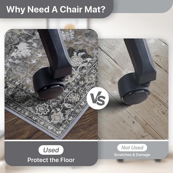 36"x48" Office Chair Mat for Hardwood Tile Floor, Under Desk Carpet Protector - Image 4