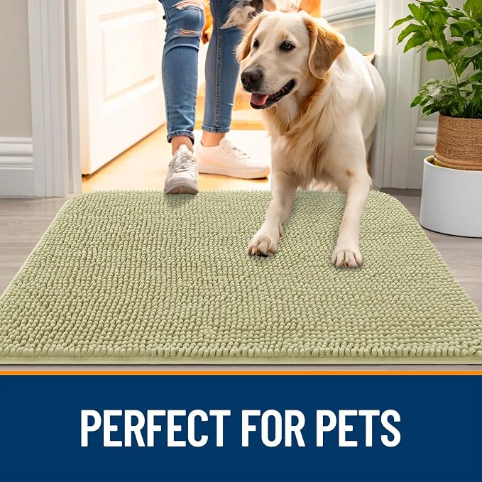 OLANLY Dog Door Mat for Muddy Paws 50x30, Absorbs Moisture and Dirt, Absorbent - Image 6