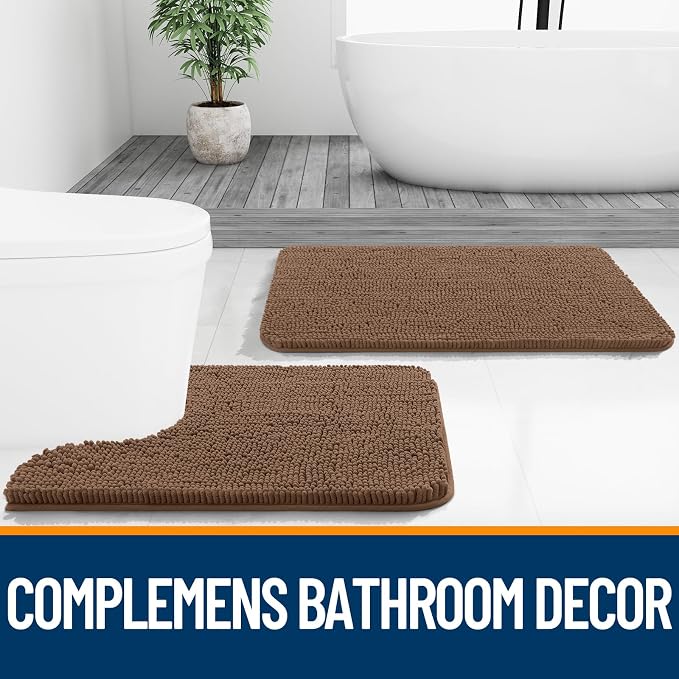 OLANLY Bathroom Runner Rugs 44x24, Extra Soft Absorbent Chenille Bath Rugs - Image 7