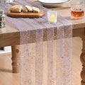 Artoid Mode 3Pcs Grayish Purple Gauze Gold Table Runner 10FT, Glitter Metallic by ArtoidMode