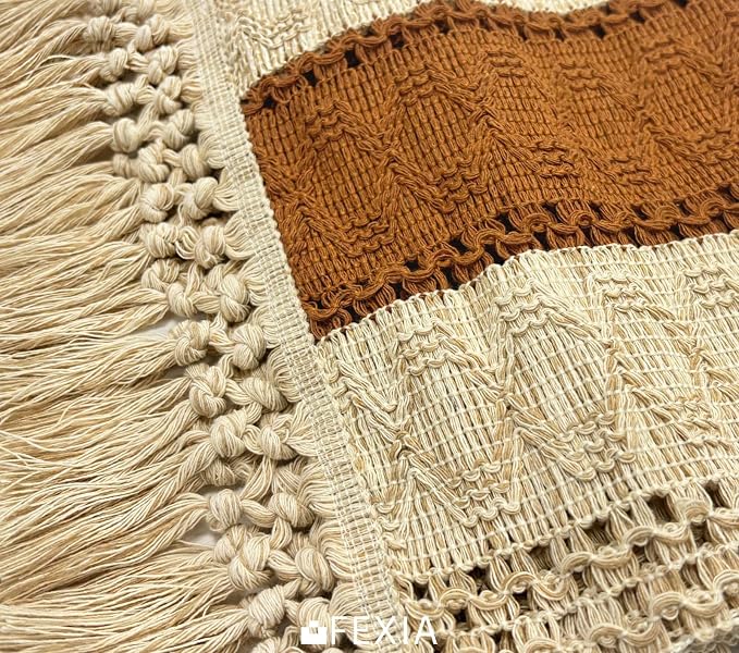 Boho Table Runner for Home Decor 12x60 Fall Coffee Table Decor Caramel | 60 - Image 7