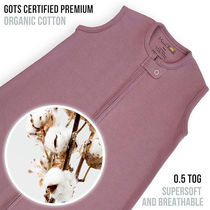 Mama Cheetah Baby Sleep Sack 0.5 TOG, Organic Cotton Baby Wearable Blanket with Two-Way Zipper, Swaddle Transition Baby Sleeping Bag for Newborn Infant Toddler Boy Girl, 0-3 Month