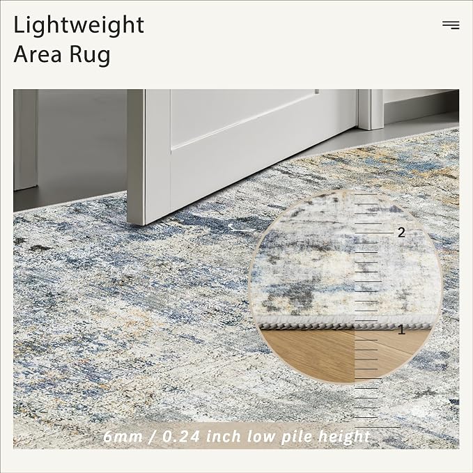 Soalmost Abstract Rug 8x10 Large Living Room Rugs Neutral Modern Washable Area - Image 7