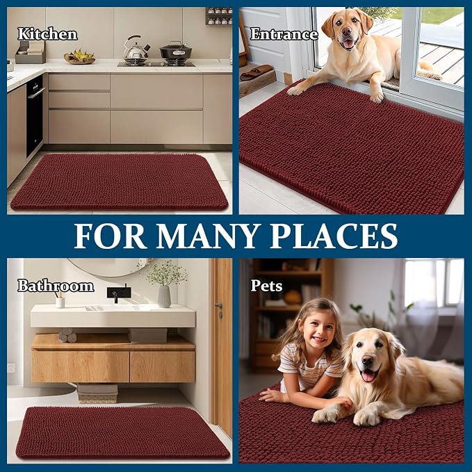 OLANLY Dog Door Mat for Muddy Paws 59x35, Absorbs Moisture and Dirt, Absorbent - Image 8