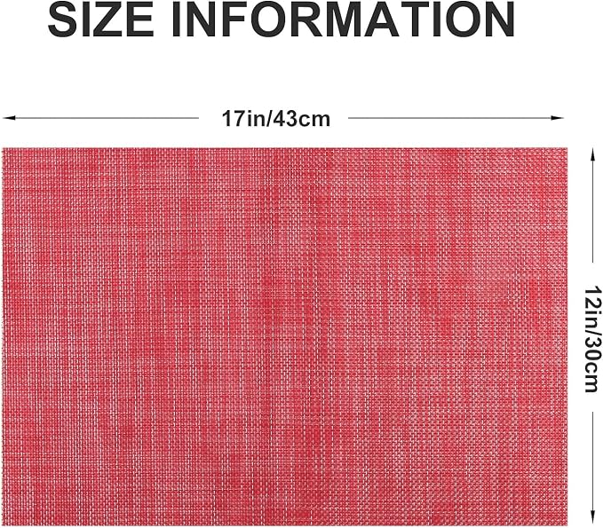 Vinyl Placemats Set of 4, PVC Woven Washable Non-Slip Table Mats, Heat - Image 4