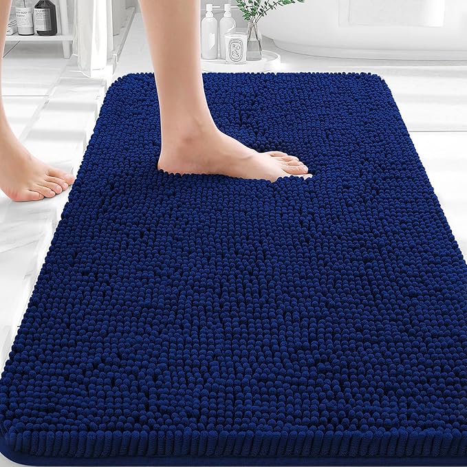 OLANLY Bathroom Rugs 30x18, Extra Soft Absorbent Chenille Bath Rugs, Rubber by OLANLY