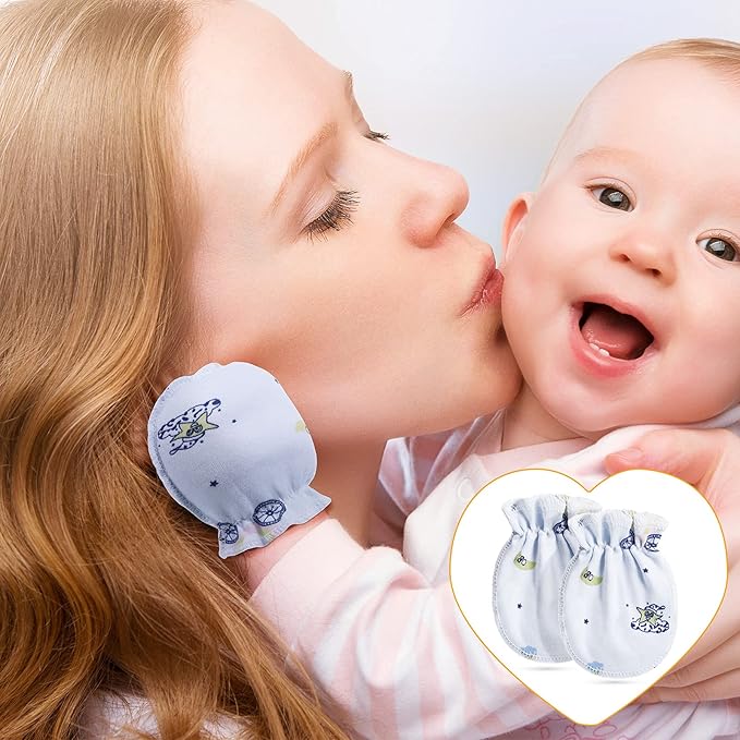 Geyoga 24 Pairs Newborn Baby Boy Girl Mittens 0-6 Months Newborn No Scratch Mittens Soft Elastic Infant Baby Gloves