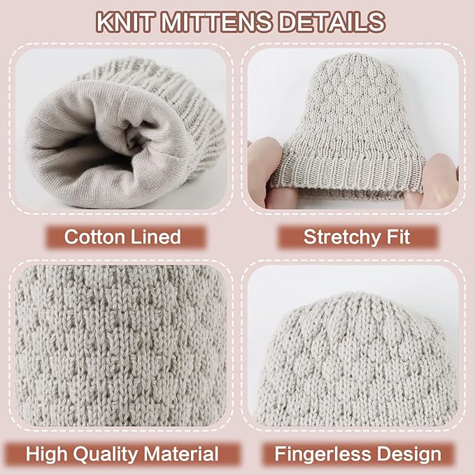 Baby Knit Mittens Toddler Boys Girls Gloves Winter Infant Newborn No Scratch Mitten 0-3 Years