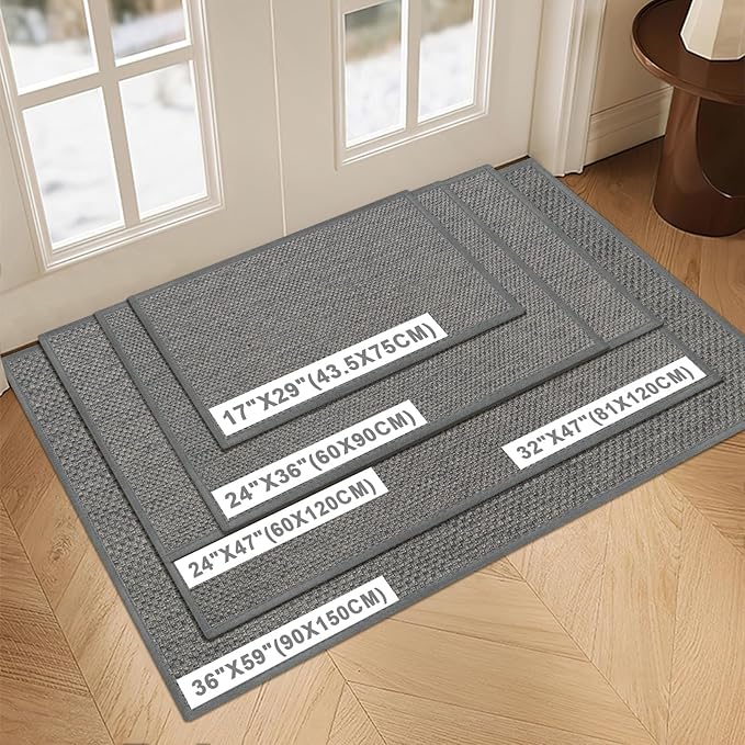 LEKEEPGO Door Mat 24"x47", Non Slip Door Mat Indoor Entrance, Rubber Backing - Image 2
