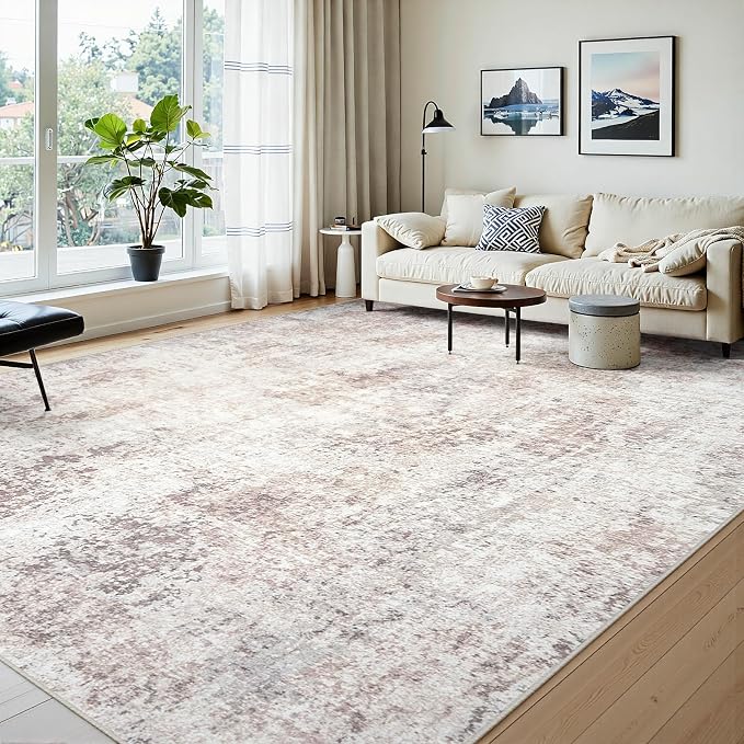 Area Rugs 10x14 Living Room: Large Soft Washable Rug Modern Abstract Anti-Skid - Image 2