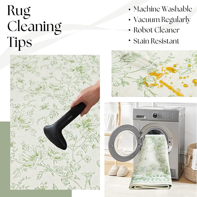 Sage Green Runner Rug 2x6 for Hallways, Non-Slip Washable Kitchen Runner - Image 5