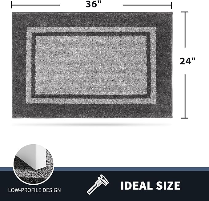 PURRUGS Dirt Trapping Door Mat 24" x 36", Non-Slip Machine Washable Entryway Rug - Image 2