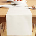 Encasa XO Table Runner, Yarn Dyed Ribbed Cotton 13"x79" | Solid Off White by EncasaXO