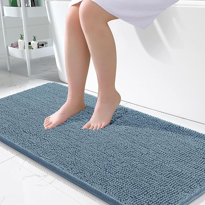 OLANLY Large Bathroom Rugs 45x27, Extra Soft Absorbent Chenille Bath Rugs by OLANLY