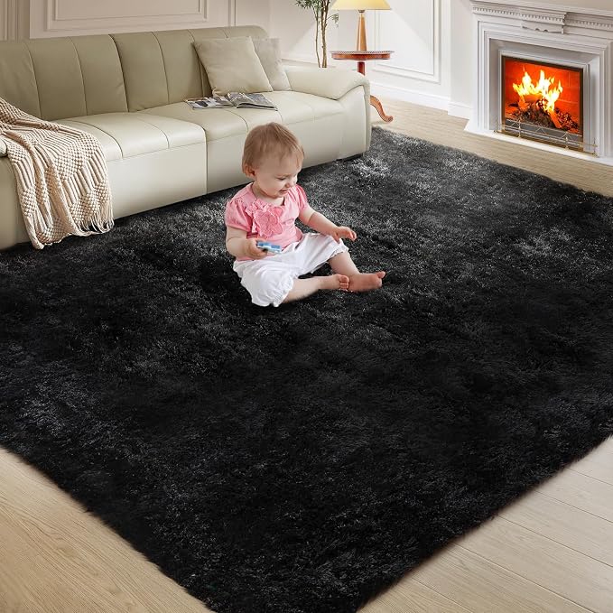 Ultra Soft Rug for Living Room, 4X6 Fluffy Shag Area Rug for Bedroom, Modern by Fairblink
