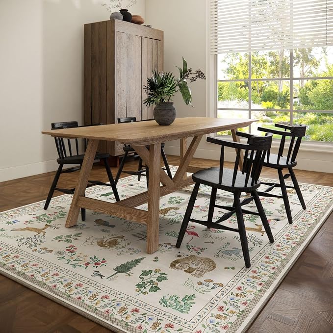 8x10 Area Rugs for Living Room: Washable Bedroom Rug Boho Stain Resistant Non - Image 6