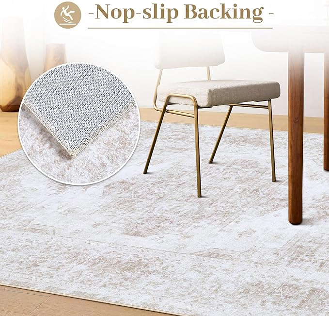 XLUEZ Area Rug 6x9 Living Room Rug, Machine Washable Vintage Distressed - Image 6