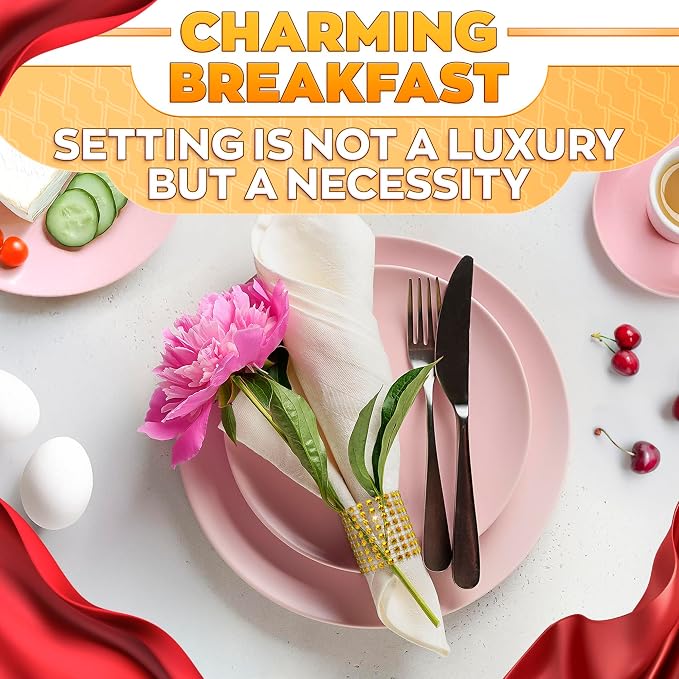 Gold Napkin Rings Bulk Set of 100, Rhinestone Holders - Image 6