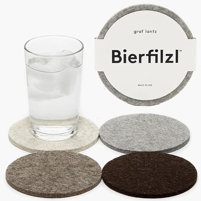 Graf Lantz - Bierfilzl Merino Wool Round Coasters Set of 4 - Earth - Absorbs by GrafLantz