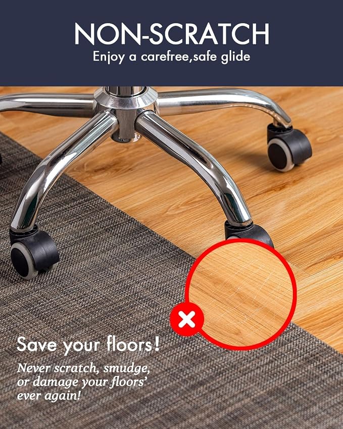 Baroyal Office Chair Mat for Hardwood Floor Under Desk Computer Rolling Chair - Image 3