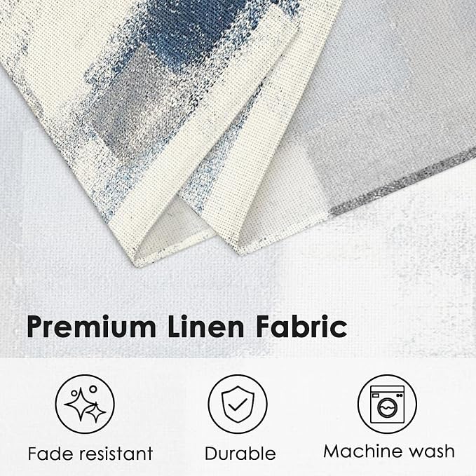 Emvency Farmhouse Placemats Set of 6, 12x18 Inch, Geometric Abstract Blue | - Image 4