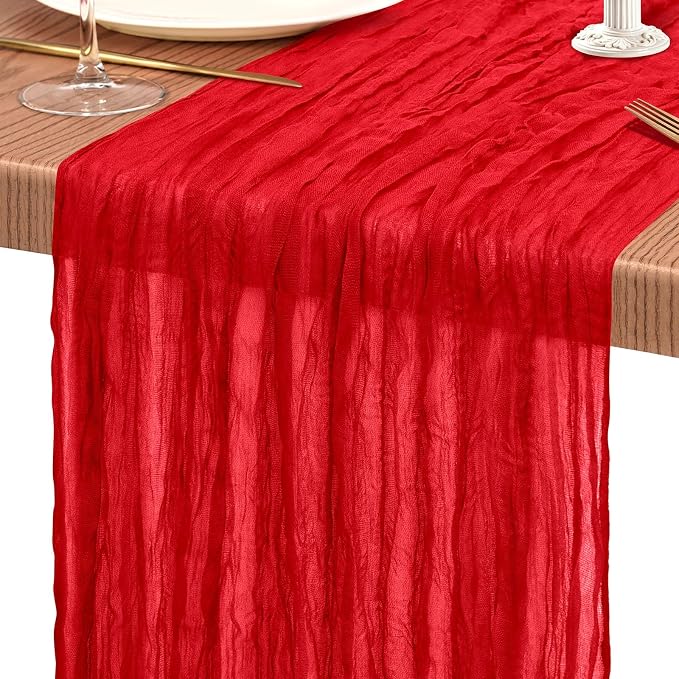 18 Pack Cheesecloth Table Runner 10FT Red Table Runner Boho Gauze Cheese Cloth - Image 9